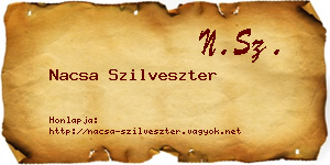 Nacsa Szilveszter névjegykártya