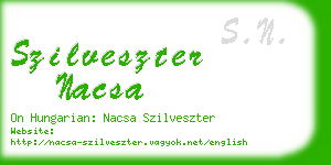 szilveszter nacsa business card